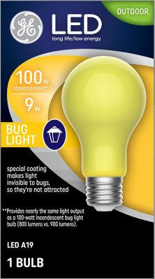 GE LED Bug Light Bulb 100 Watt Replacement Outdoor Rated (1 Pack)
