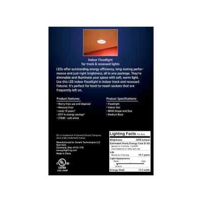 Image showing  85 Watt Equivalent 1,070-Lumen BR40 LED Indoor Floodlight Bulb, Soft White, 2,700K