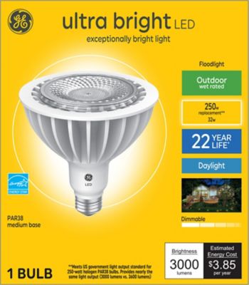 GE Ultra Bright LED Outdoor Floodlight Bulb, 250 Watts Replacement, Daylight (1 Pack)