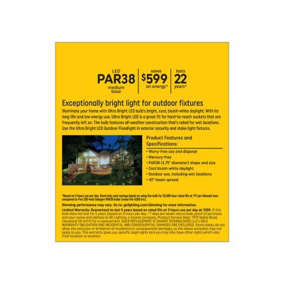 Image showing  250 Watt Equivalent 3,000-Lumen Ultra Bright LED Outdoor Floodlight Bulb, Daylight, 5,000K, 1-Pack