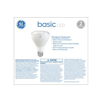 Image showing  65 Watt Equivalent 650-Lumen Basic LED Indoor Floodlight Bulbs, Soft White, 2,700K, 2-Pack
