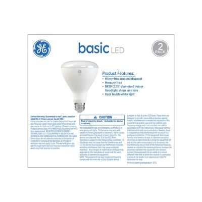Image showing  65 Watt Equivalent 650-Lumen Basic LED Indoor Floodlight Bulbs, Daylight, 5,000K, 2-Pack