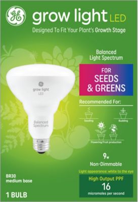 GE 65W Equivalent Replacement LED Light Bulb for Seeds and Greens Grow Lights, 1-Pack