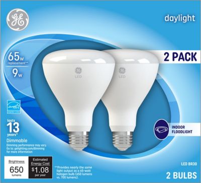 GE LED Floodlight Bulbs, 65 Watts Replacement, Daylight, BR30 Indoor Floodlights (2 pack)