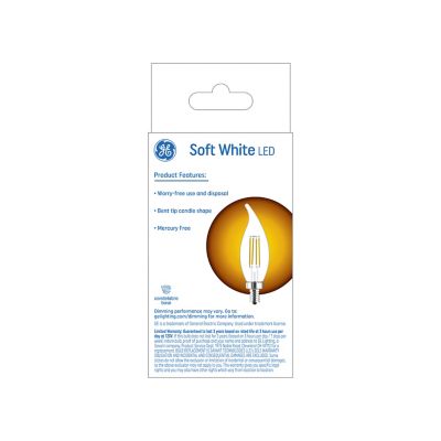 Image showing  60 Watt Equivalent 500-Lumen LED Decorative Light Bulbs, Soft White, 2,700K, Small Base, 2-Pack