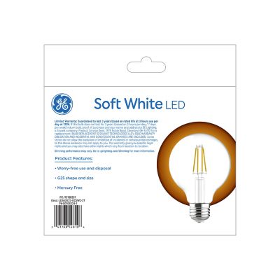 Image showing  60 Watt Equivalent 500-Lumen G25 Clear Globe LED Light Bulbs, Soft White, 2,700K, 2-Pack, 93130357