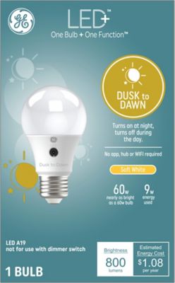 GE LED+ Dusk to Dawn LED Light Bulbs, Soft White, Automatic Light Sensor