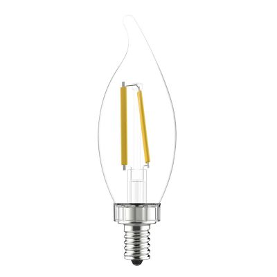 Image showing  60 Watt Equivalent 500-Lumen LED Decorative Light Bulbs, Soft White, 2,700K, Clear Bent Tip Bulbs, 2-Pack