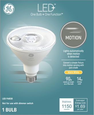 GE LED+ Motion Floodlight Bulb, Warm White, LED Outdoor Floodlight