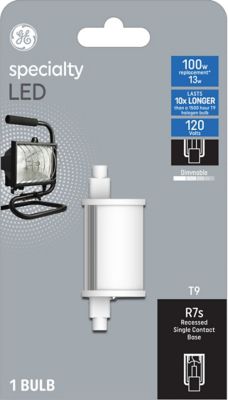 GE LED Light Bulb, 100 Watt Replacement, T9 Work Light Bulb, R7s Base