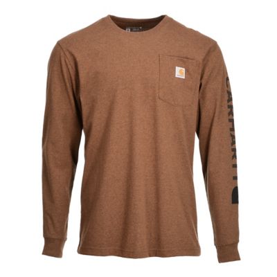 Carhartt Men's Loose Fit Heavyweight Logo Graphic Long-Sleeve Work Pocket T-Shirt