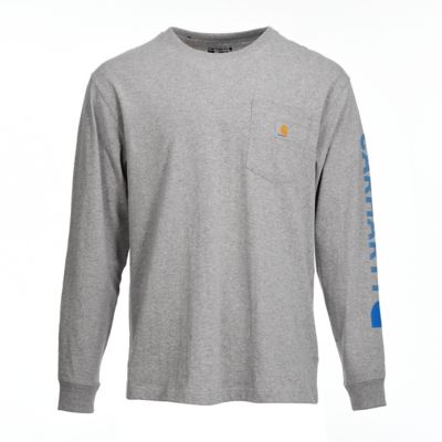 Carhartt Men's Loose Fit Heavyweight Logo Graphic Long-Sleeve Work Pocket T-Shirt