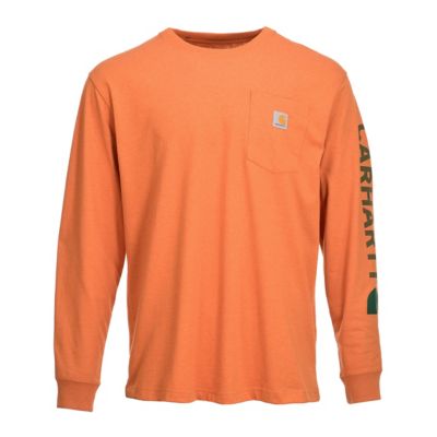 Carhartt Men's Loose Fit Heavyweight Logo Graphic Long-Sleeve Work Pocket T-Shirt