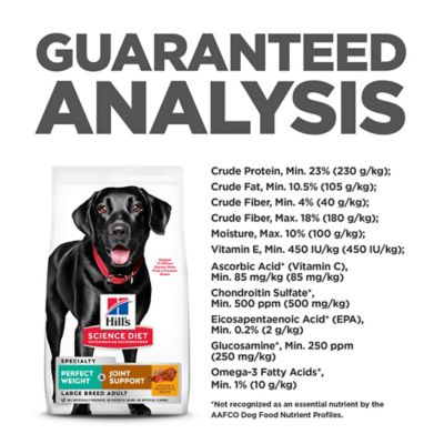 Image showing 7 th Hill's Science Diet Large Breed Adult Perfect Weight and Joint Support Chicken Recipe Dry Dog Food, 25 lb. Bag