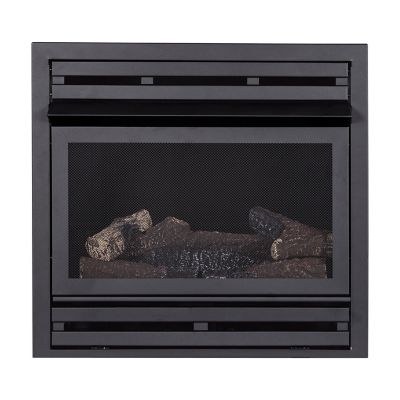 GHP Group Inc Pleasant Hearth 28 in. Zero Clearance Firebox with LP Gas Log Insert