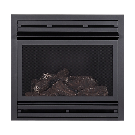 GHP Group Inc Pleasant Hearth 32 in. Zero Clearance Firebox with LP Gas Log Insert