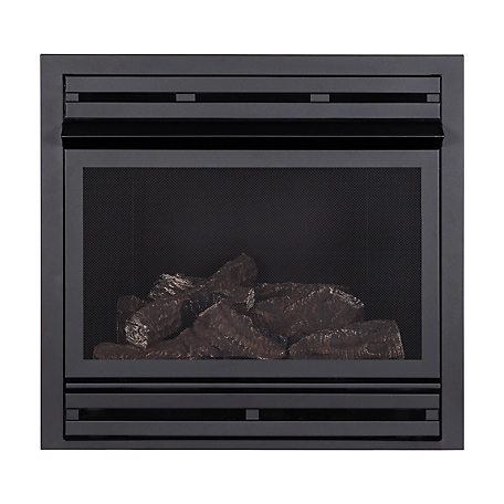 GHP Group Inc Pleasant Hearth 32 in. Zero Clearance Firebox with LP Gas Log Insert