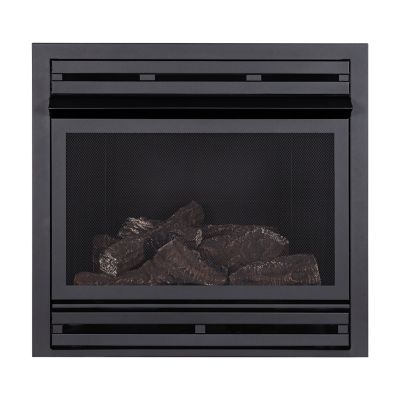 GHP Group Inc Pleasant Hearth 32 in. Zero Clearance Firebox with NG Gas Log Insert