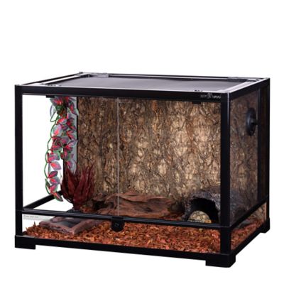 Image showing  Vertical Glass Terrarium with Double Hinged Doors, Mesh Top and Waterproof Base, 18 in. x 18 in. x 24 in.