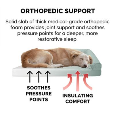 Image showing  Paw-Quilted Full Support Orthopedic Deluxe L-Chaise Dog Bed