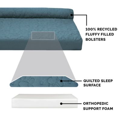 Image showing  Paw-Quilted Full Support Orthopedic Deluxe L-Chaise Dog Bed