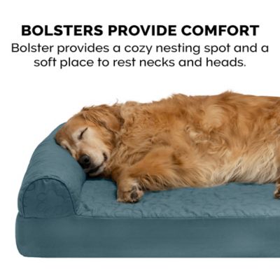 Image showing  Paw-Quilted Full Support Orthopedic Deluxe L-Chaise Dog Bed