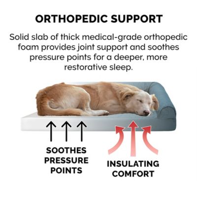 Image showing  Paw-Quilted Full Support Orthopedic Deluxe L-Chaise Dog Bed