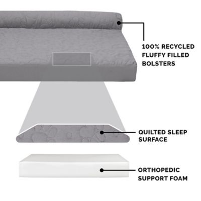 Image showing 2 th FurHaven Paw-Quilted Full Support Orthopedic Deluxe L-Chaise Dog Bed