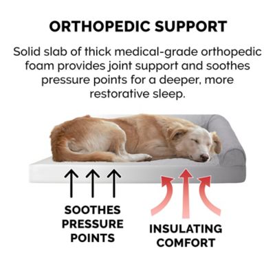 Image showing 4 th FurHaven Paw-Quilted Full Support Orthopedic Deluxe L-Chaise Dog Bed