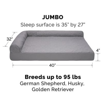Image showing 6 th FurHaven Paw-Quilted Full Support Orthopedic Deluxe L-Chaise Dog Bed