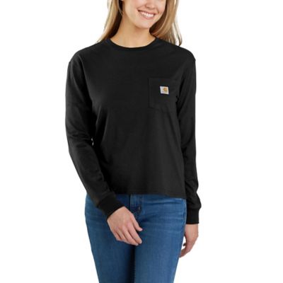 Carhartt Women's Loose Fit Lightweight Crew Neck Long-Sleeve Pocket T-Shirt, 106121-N04