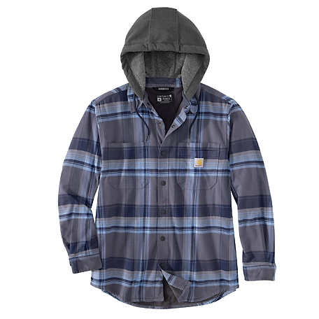 Carhartt Rugged Flex Relaxed Fit Flannel Fleece Lined Hooded Shirt Jacket  at Tractor Supply Co.