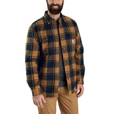 Carhartt Men's Relaxed Fit Flannel Sherpa-Lined Shirt Jacket