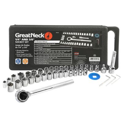 GreatNeck Ratchet and Socket Set - 1/4 in. and 3/8 in. Drive, 40 pcs.