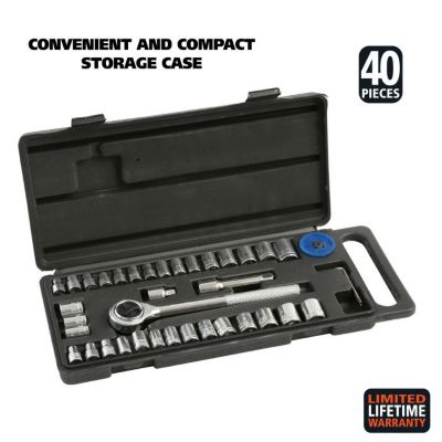 Image showing  40 pc. 1/4 in. and 3/8 in. Drive Ratchet and Socket Set