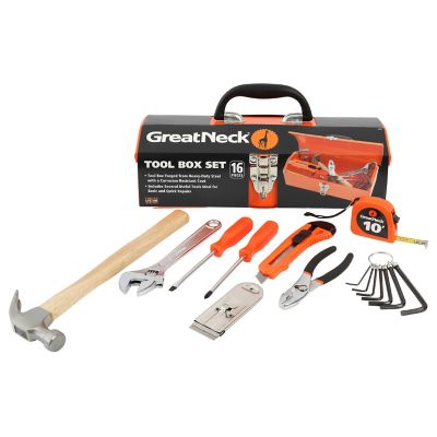 GreatNeck Tool Box Set, 16 pcs.