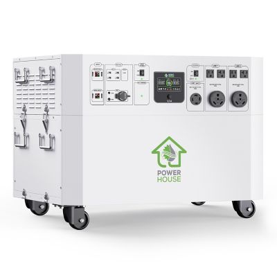 Image showing  7,200-Watt Solar Powered Powerhouse Generator, Wheels Included, Electric Switch