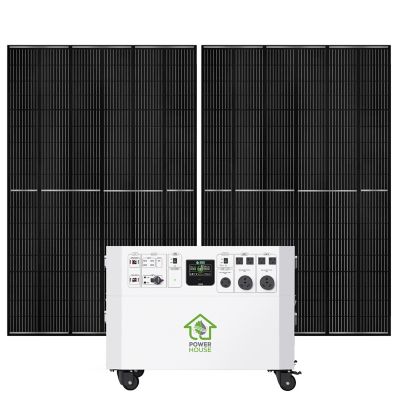 Nature's Generator Powerhouse Gold 7,200-Watt Electric Switch Solar Generator with (2) 410W Panels & Wheels