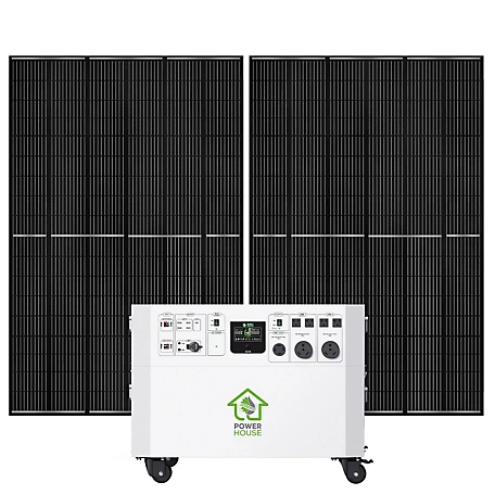 Nature's Generator Powerhouse Gold 7,200-Watt Electric Switch Solar Generator with (2) 410W Panels & Wheels