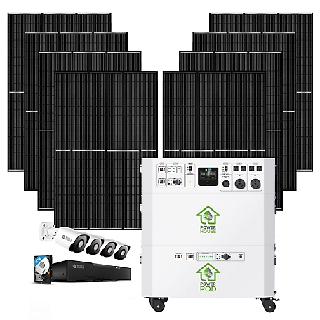 Nature's Generator Powerhouse Platinum Plus Se 7,200 Watt Solar Generator, 100Ah Battery,(8) 410W Panel, Camera System, NGPHPTAS