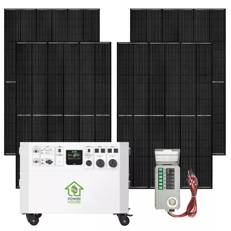 Nature's Generator 7 200 Watt Gold Plus Pe Solar Powered Generator with (4) 410 Watt Panels Power Transfer Kit Solar Generators