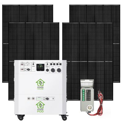 Nature's Generator Powerhouse Platinum Pe 7,200 Watt Solar Generator, 100Ah Battery Expansion Pod (4) 410W Panels, NGPHPTP