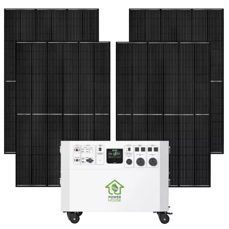 Nature's Generator Powerhouse Gold Plus 7 200 Watt Electric Switch Solar Generator with (4) 410 Watt Panels and Wheels Solar Generators