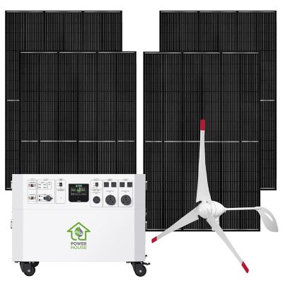 Nature's Generator Powerhouse Gold Plus We 7,200 Watt Electric Switch Solar Generator, (4) 410W Panels NGPHAUAW