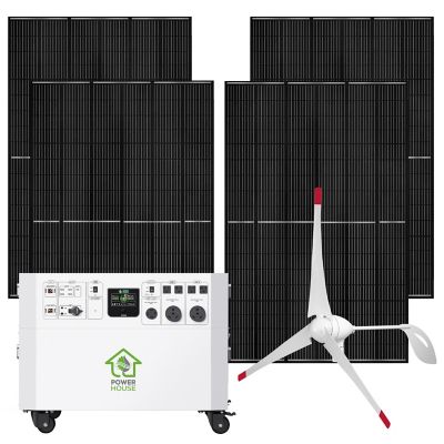 Powerhouse Gold Plus We 7,200 Watt Electric Switch Solar Generatorw/(4) 410W Panels - Nature's Generator NGPHAUAW