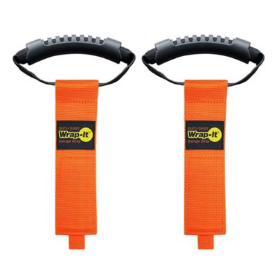 Wrap-It Easy-Carry Storage Straps - 17" (2-Pack) Orange - Hook & Loop Carrying Strap with Handle