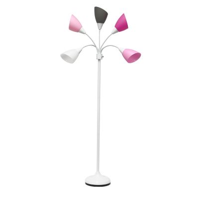 Simple Designs Contemporary Multi-Head 5-Light Adjustable Gooseneck Floor Lamp, 67 in.