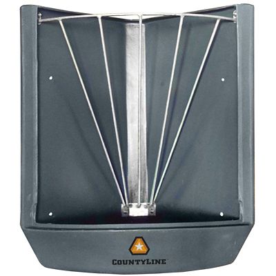 CountyLine 3-Flake Corner-Mounted Poly Hay and Grain Feeder, 21 in., Gray