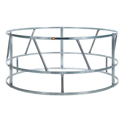 CountyLine 8 ft. Round Hay Bale Feeder for Livestock - Galvanized