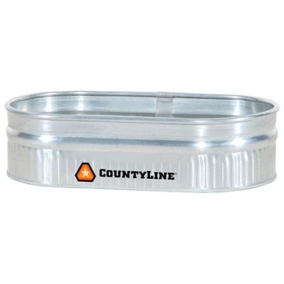 CountyLine 40 gal. Oval Galvanized Steel Stock Tank, 2 ft. x 4 ft. x 1 ft.